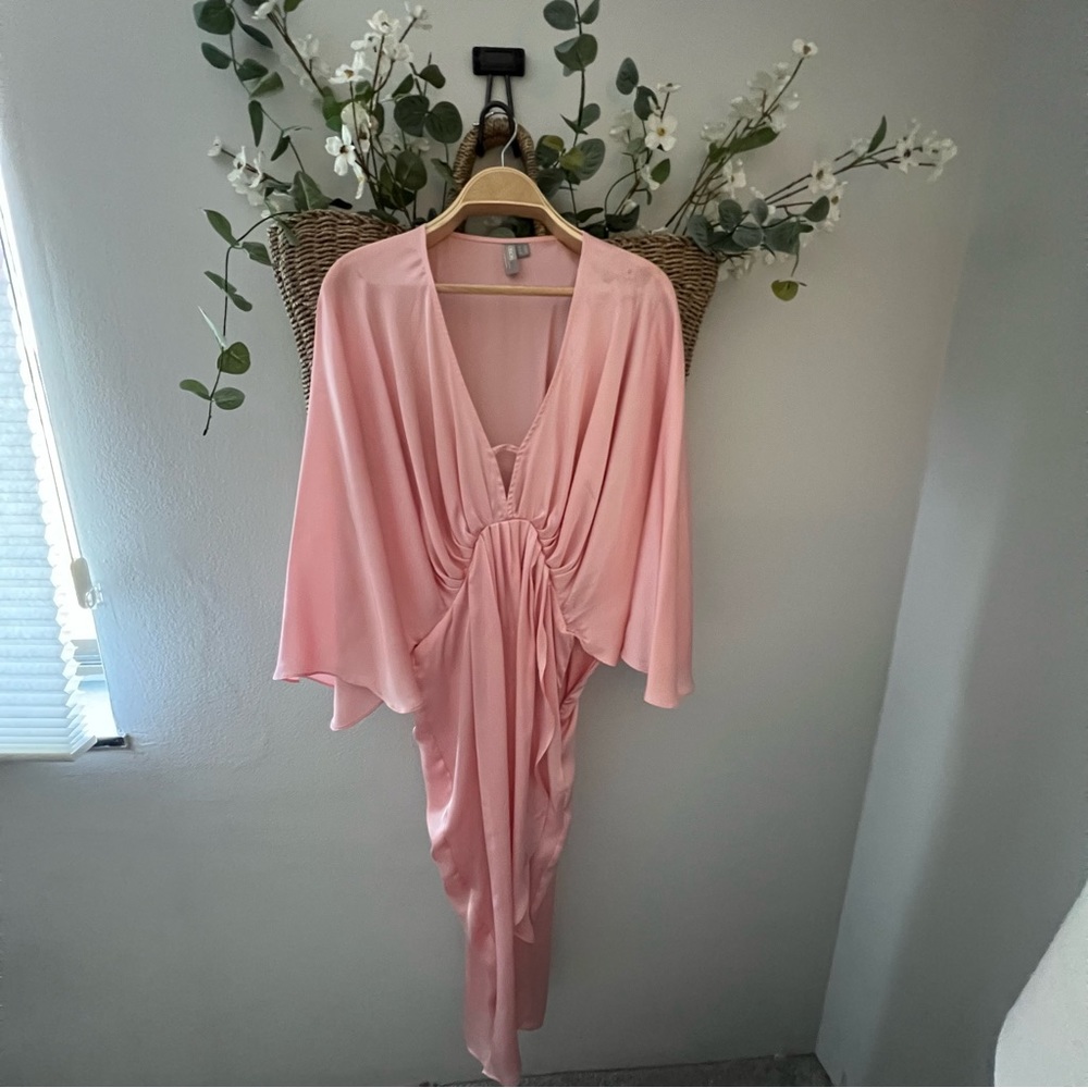 ASOS float pink satin dress